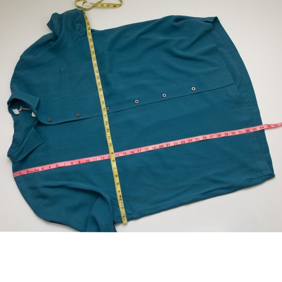 Tommy Bahama Silk Camp Shirt Hawaiian Herringbone Seagrove Blue Size 2XL NWT - Picture 7 of 7